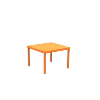 MondoViro Mesa de centro de jard&iacute;n cuadrada de metal naranja 40x40 cm 38,5h