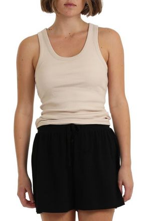 Papinelle Sleepwear Ribbed Shelf Bra Tank in Soft Cream at Nordstrom, Size Xx-Large