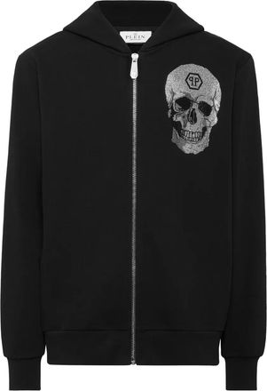 Philipp Plein Felpa con strass e cappuccio - Nero