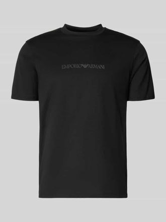 Emporio Armani Regular Fit T-Shirt mit Logo-Detail in Black, Gr&ouml;&szlig;e XXXL