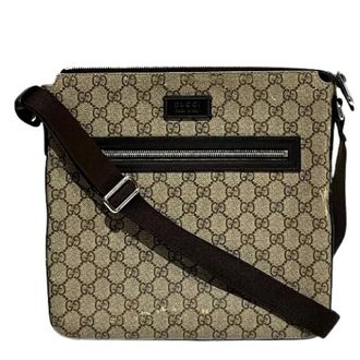 Gucci Pre-owned Cross Body Bags, female, Brown, Size: ONE SIZE Pre-owned GG Supreme shoulder bag