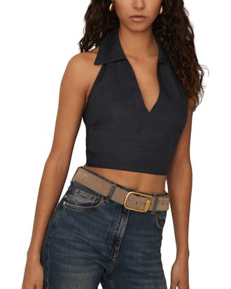 Reiss Cara Halter Neck Linen Top