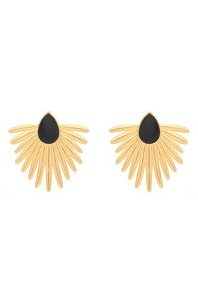 st. Moran Onyx Deco Statement Drop Earrings in Black at Nordstrom