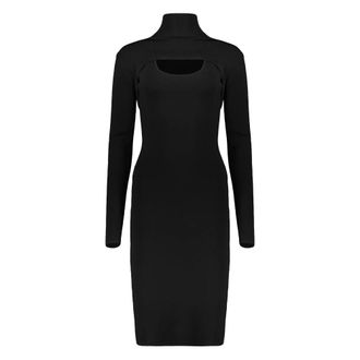 Yves Salomon Knitted Dresses, female, Black, Size: S Minimalist Midi Dress