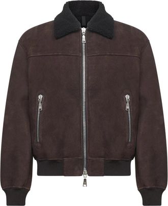 Tagliatore Shearling Jacket - Heren - Leren en Su&egrave;de Jassen - Bruin - XL - Jassen
