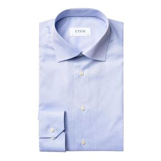 Eton Veelzijdig Formeel Overhemd - Heren - Zakelijke Overhemden - Blauw - XL - Katoen - Overhemden