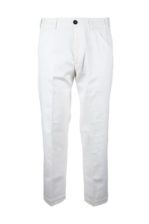 Ballantyne Tailored White Trousers with Classic Waistband
