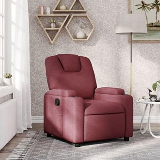 vidaXL Sill&oacute;n Reclinable De Tela Rojo Tinto Vidaxl