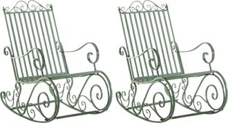 Clp Set De 2 Mecedoras De Hierro Smilla Verde Antiguo