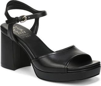Naturalizer Paige Ankle Strap Platform Sandal in Black Leather at Nordstrom, Size 6.5