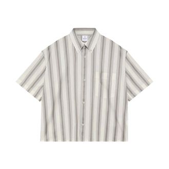Won Hundred Maza Stripe SS Shirt - Heren - Overhemden - Veelkleurig - Maat: S Katoen