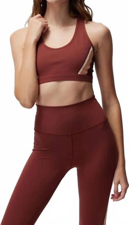 Spiritual Gangster Velo Dream Tech Eco Jersey Racerback Bra In Washed Burgundy