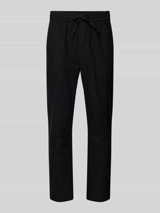 Only & Sons Tapered Leinenhose aus Baumwoll-Leinen-Mix Modell LINUS in Black, Gr&ouml;&szlig;e XXL