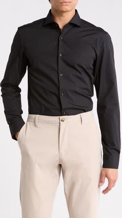 BOSS Kason Slim Fit Dress Shirt in Black at Nordstrom Rack, Size 17.5