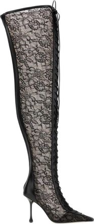 Jimmy Choo London Black Lace Scarlett Boots