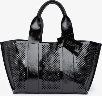 Pedro Garcia Black Naplack Tote Bag | Perfed Tote |
