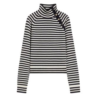 Max Mara Kasjmier coltrui-trui in tricotsteek - Dames - Cashmere truien - Blauw - XS - Kasjmier - Truien & Vesten