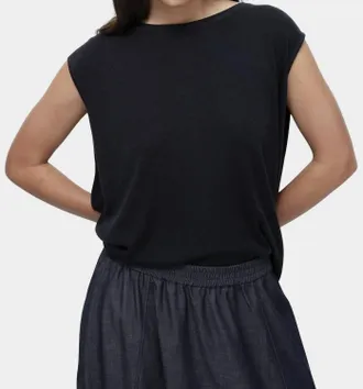 Mijeong Park Drape Back Knit Top In Navy