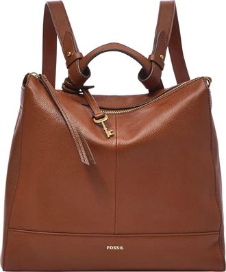 Fossil Womens Elina Leather Convertible Small Backpack