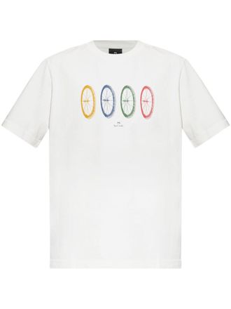 Paul Smith White Crewneck Printed T-Shirt