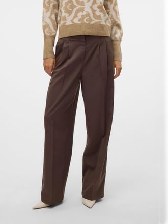 Vero Moda Anzughose VERO MODA VMNILA MW LOOSE DAD PANT NOOS, Damen, Gr. 34, L&auml;nge 32, braun (chocolate braun), Web, Obermaterial: 80% Polyester, 18% Viskose, 2%
