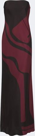 Sir. Printed silk satin maxi dress