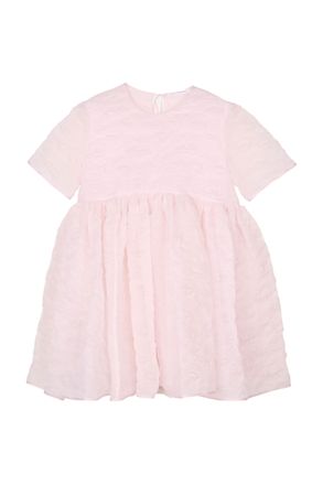 Cecilie Bahnsen Matelass&eacute; Babydoll Dress with Floral Motif and Bow Closure