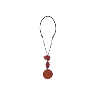 Maliparmi Maliparmi, Accessoires, Dames, Veelkleurig, ONE Size, Leer, Prints Inside Resins Necklace