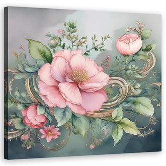 Artgeist Artgeist - Quadro Su Tela, Fiore Rosa Vintage - 60x60