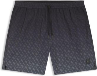 BOSS Logo-badge swim shorts with degrad&eacute; monogram print