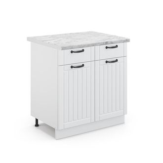Vicco Mueble Bajo De Cocina Fame-line, Blanco Casa De Campo, 80 Cm, Et M&aacute;rmol