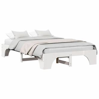Berkfield Home White Full Bed Frame White Solid Wood Full Tough Rectangular