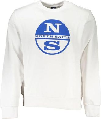 North Sails Compass Logo Sweatshirt - Heren - Sweatshirts - Wit - 2XL - Katoen - Hoodies & sweatvesten