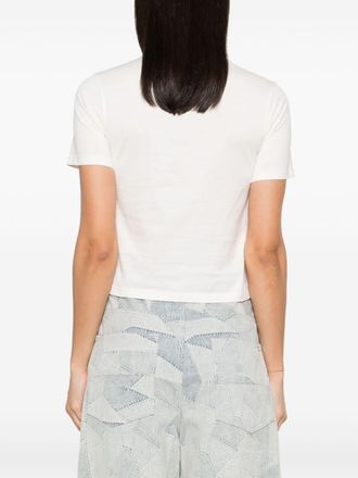 Palm Angels Logo-Embroidered Cotton T-shirt - White