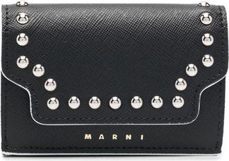 Marni stud-embellished tri-fold wallet - women - Calf Leather - One Size - Black