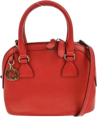 Gucci Pre-owned Handbags, female, Red, Size: ONE SIZE Pre-owned Vintage Leather Handbag