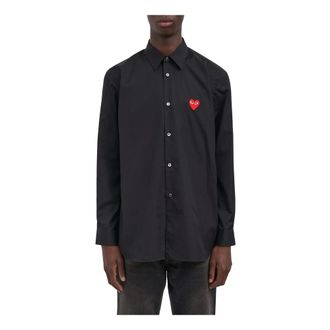 Comme Des Gar&ccedil;ons Heart Button Down Shirt - Heren - Casual Overhemden - Zwart - L - Katoen - Overhemden