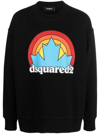 Dsquared2 logo-print cotton sweatshirt - men - Cotton - L - Black