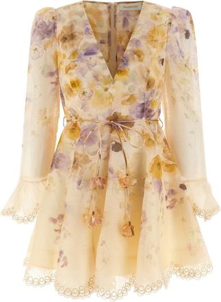 Zimmermann Kleedjes, Dames, Veelkleurig, S, Katoen, Memento Geborduurde Mini Jurk