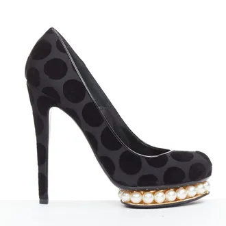 Nicholas Kirkwood Casati velvet pearl platform pumps
