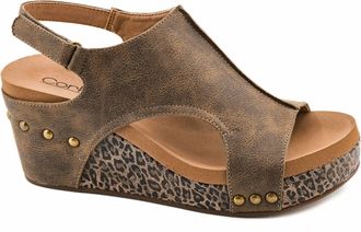 Corkys Footwear Womens Carley Wedge Sandal In Espresso Combo