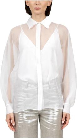 Max Mara Ovale Shirt - Dames - Overhemden - Wit - XS - Organza - Overhemden
