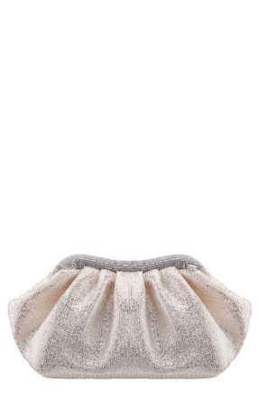 Nina Zayla Frame Clutch in Silver at Nordstrom