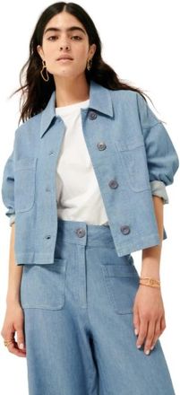 Sessun Notteri Overshirt - Dames - Spijkerjassen - Blauw - S - Katoen - Jassen