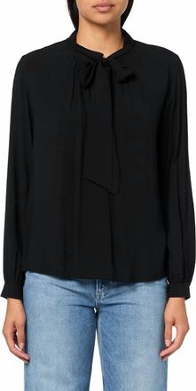 Velvet Gabrielle Tie Neck Blouse In Black