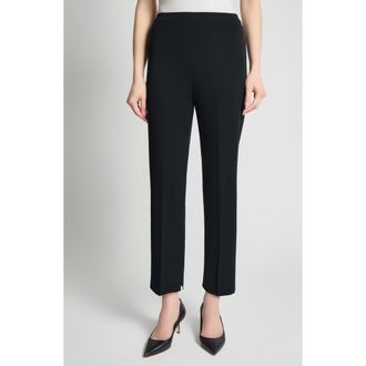 Ming Wang Knit Straight-Leg Ankle Pants in Black at Nordstrom, Size X-Small P