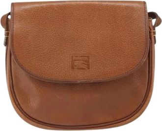 Burberry Pre-owned Cross Body Bags, female, Brown, Size: ONE SIZE Pre-owned Leather Cross Body Bag
