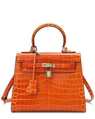 Tiffany & Fred Alligator-Embossed Leather Satchel