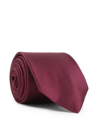 Kiton ribbed silk tie - men - Silk - One Size - Red