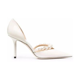Jimmy Choo London Pumps, female, White, Size: 11 US White Patent Heel Pumps